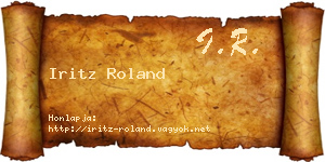 Iritz Roland névjegykártya